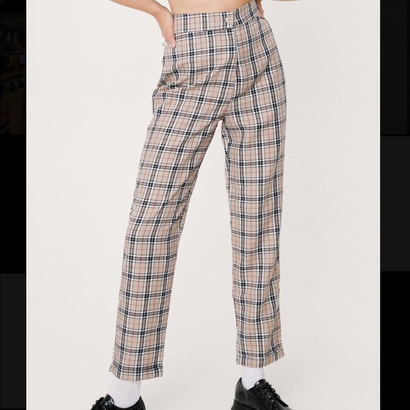Nasty Gal Pants - nasty gal high-waisted checkered pants